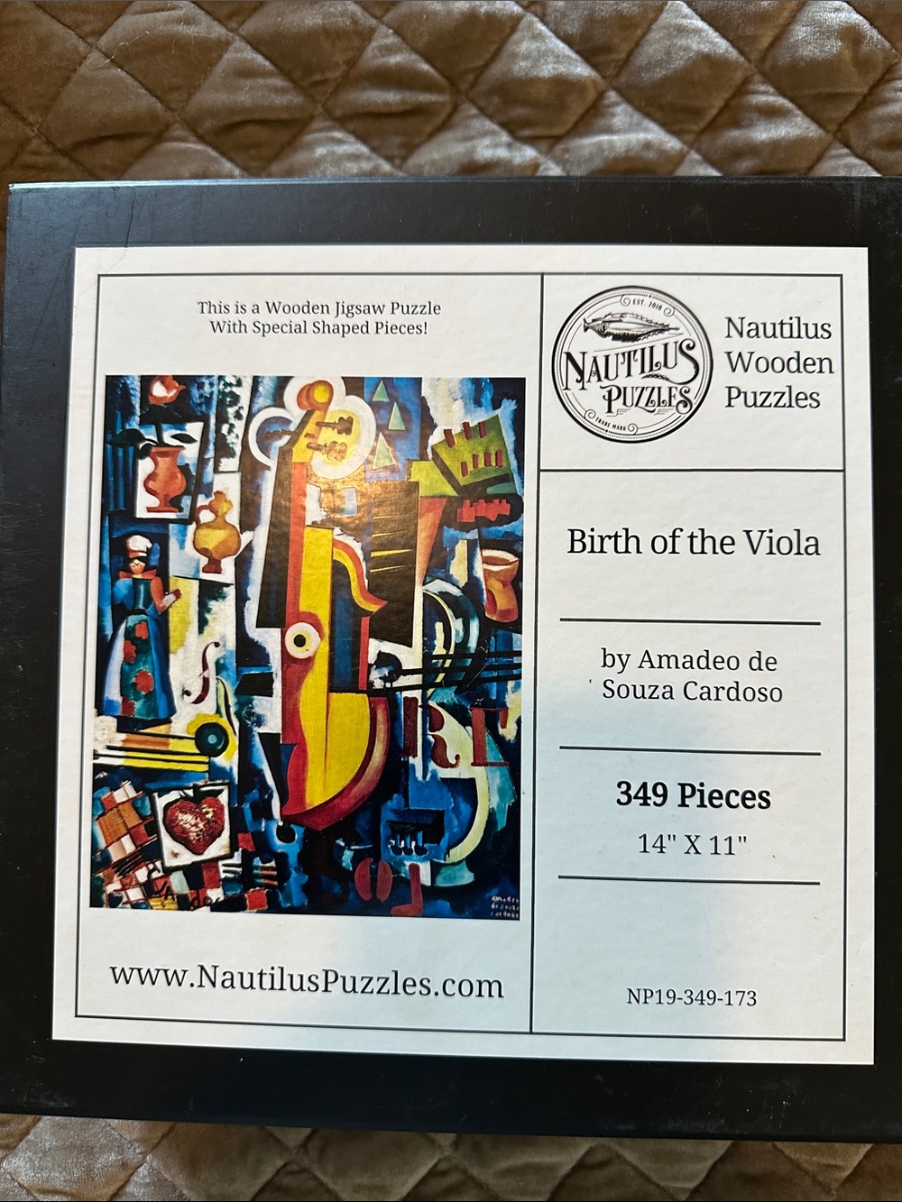 Nautilus Wooden Puzzle "Birth of the Viola" - blue, yellow, red, black